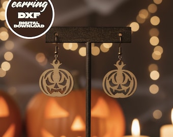 Laser Cut Halloween Pumpkin Earrings, SVG DXF Files (Digital Download)