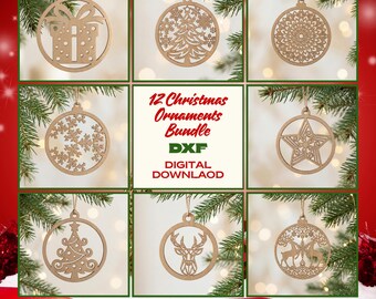 Christmas Ornament SVG Bundle, Cricut Christmas Svg Ornament, Round Ornament Svg, Cricut Laser Cut Files, Christmas Bundle Laser Cut File