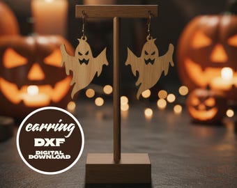 Ghost Halloween Earring Laser Cut File SVG DXF (Digital Download)