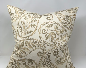 Decorative Paisley Pillow Cover in Designer Cream, Upholstery Paisley Pillow, Paisley Pillows, Neutral Pillow Cover, Home Accessories