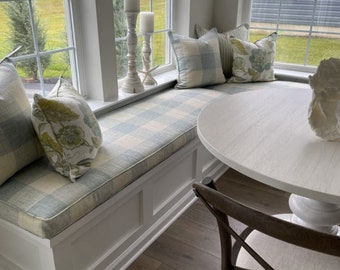 Custom Banquette, Bench, Window and Seat Cushions in a Wide Variety of Shapes and Sizes