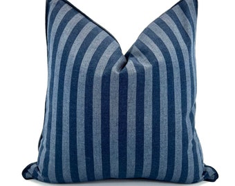 Sunbrella Perspectives Upholstery 54" Sail Away Denim 40606-0003 in an Outdoor/Indoor Decorative Pillow Cover, Swatch, or Fabric by the Yard