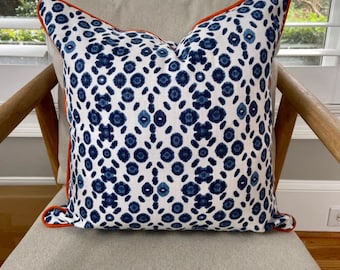 Lacefield Pillow Covers in Bohemia Cobalt Fabric