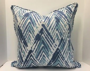 Decorative Pillow Cover in your choice of Modern Plaid or Chevron Fabric with self welt