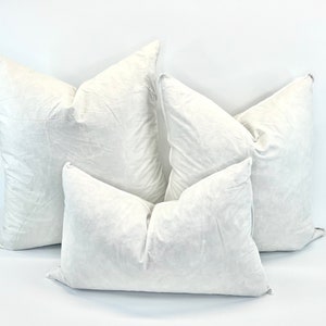 Cotton Pillow Inserts, 10/90 Down Feather, Made in USA