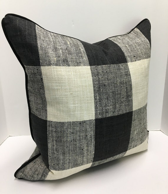 Black buffalo check pillow covers discount