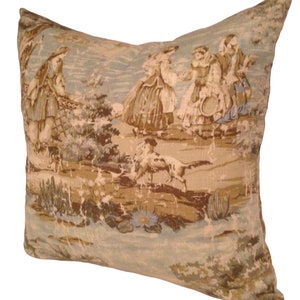 Bosporus Toile Flax Ocean Pillow Cover/Sham by Covington