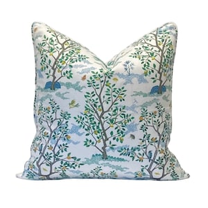 Toile Pillow Cover in Citrus Grove Toile Fabric INSERTS NOW AVAILABLE