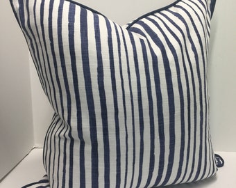 Decorative Stripped Pillow Cover in Scott Living Horizon Luxe Linen - Select from Colors Shown