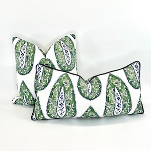 Lacefield Bindi Kelly Paisley Pillow Cover in your choice of piping