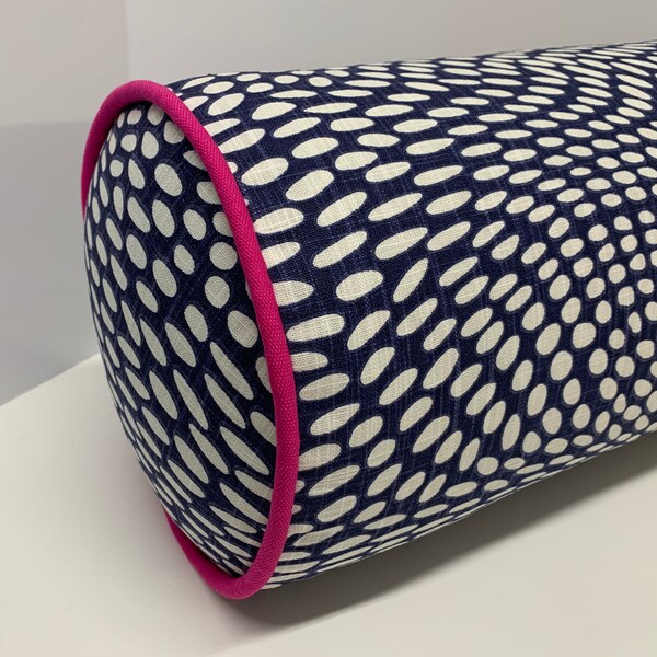 Blue Bolster Pillow Etsy