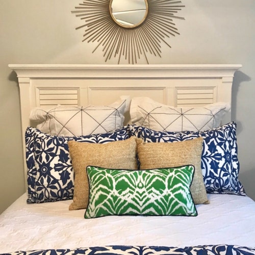 Decorative Pillow Cover in Kelly Green Wild Ikat Design With a Etsy