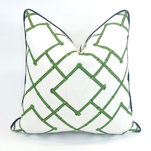 Decorative Pillow Cover in Bamboo Trellis Fabric (Description Below)