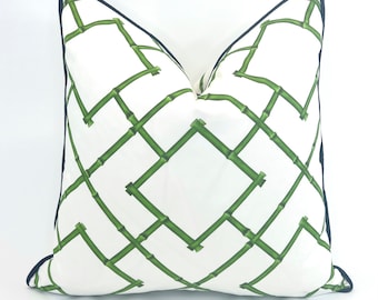 Decorative Pillow Cover in Bamboo Trellis Fabric (Description Below)