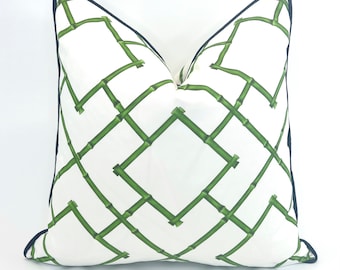 Decorative Pillow Cover in Bamboo Trellis Fabric