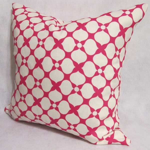 Pink Geometric Pillow Cover in Designer Fabric