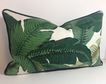 Tommy Bahama Swaying Palms Pillow Cover in Indoor Outdoor Fabric / Includes Piping/Welting