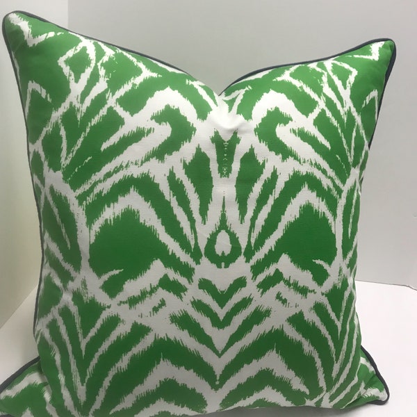 Green Ikat Pillow Etsy