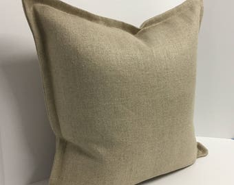 Flange Pillow Cover in Heavyweight Linen Fabric