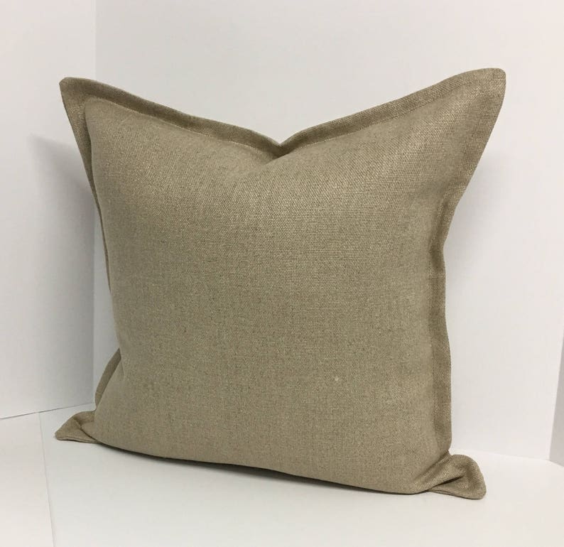 Linen Flange Decorative Pillow Cover in Heavyweight Fabric Etsy