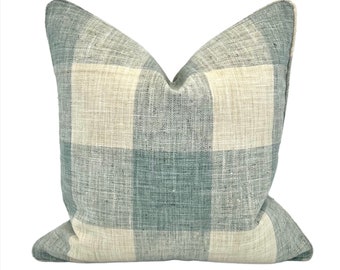 Buffalo Check Please in Lagoon Decorative Pillow