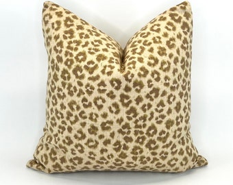 Decorative Pillow Cover in Faux Leopard Skin in Avocado Green