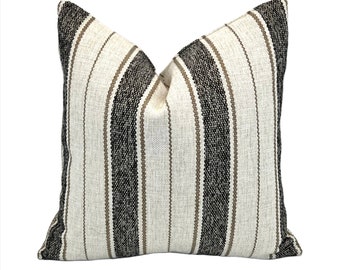 Natural Cole Stripe High Performance Fabric in a Decorative Pillow