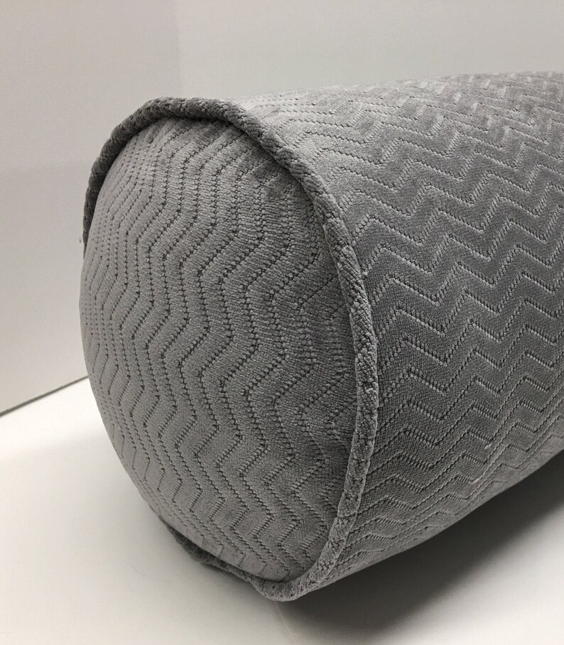Bolster in Covington Platinum Chevron Upholstery Fabric Etsy