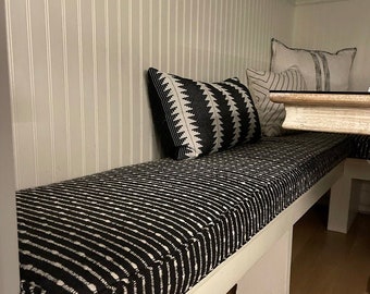 Custom Bench Cushion, Window Seat Cushion: Wide Fabric Variety (Read Description Below)