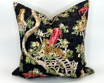 Decorative Pillow Cover in Lazy Days Cheetah in Caraway
