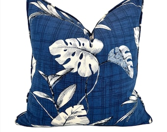 Blue Havana Harbor Palms Decorative Pillow Cover (Indoor Pillow)