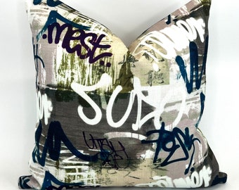 Graffiti Street Decorative Pillow Cover