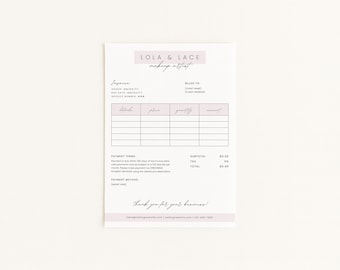 Pink Invoice Template, Attorney-Reviewed Small Business Form, Digital Download Canva Template