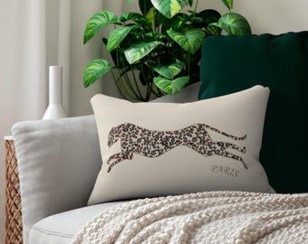 Leopard Print Lumbar Pillow: Spun Polyester Animal Decor