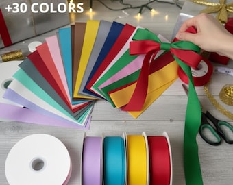 Grosgrain Ribbon by the Yard, Cheer Ribbon for Bows, Wide Ribbon, Solid Grosgrain Ribbon 3 inch Ribbon 5 Yards Hair Bow Supplies, Bow Ribbon