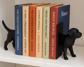 Geometric Dog Bookends STL File: Modern 3D Print Design