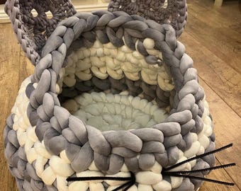 Cat Bed Crochet Pattern - Digital download