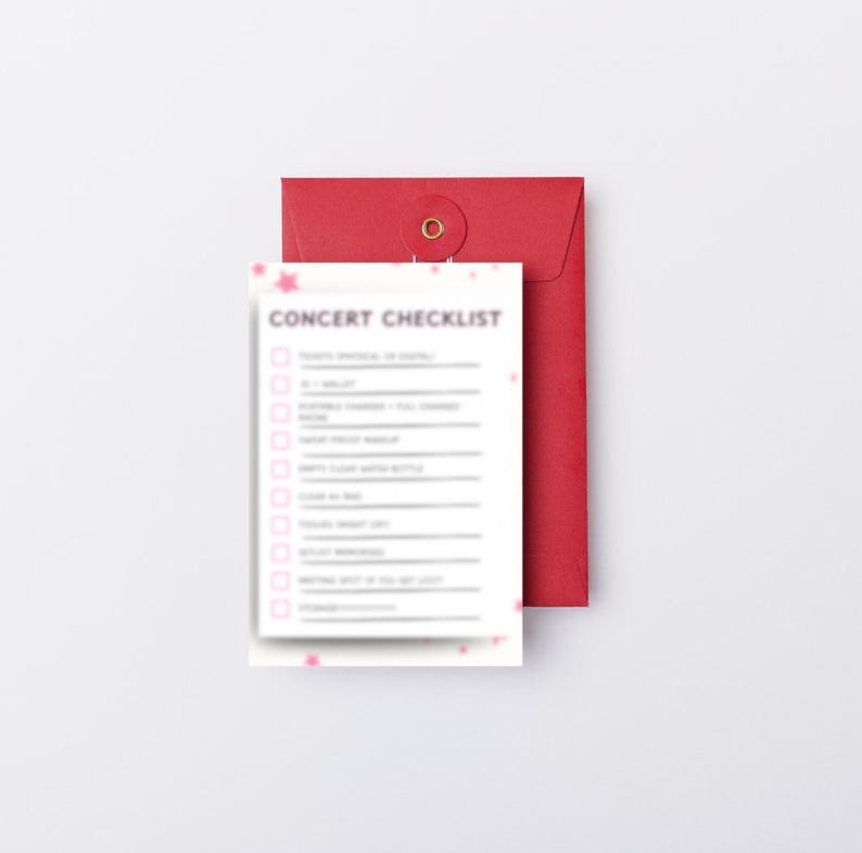 Fangirl Concert Checklist | Printable, Customizable Planner (digital ...
