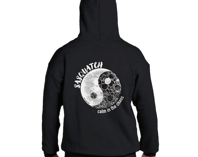 Sasquatch Yin Yang Classic Unisex Pullover Hoodie | Gildan® 18500 Black
