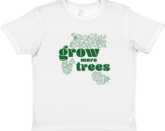 Grow more trees with leaf drawings Premium Kids Crewneck T-shirt White