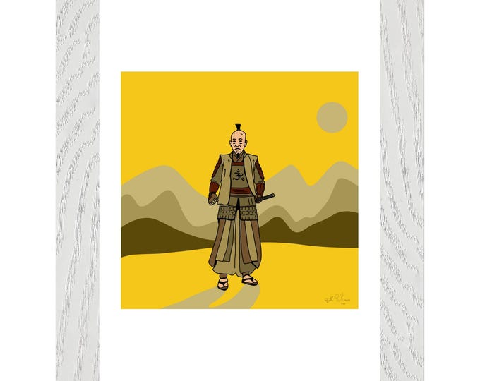 Samurai Mountain Moon Poster - Framed Graphic Art by Brett Kroos - Stunning Wall Decor