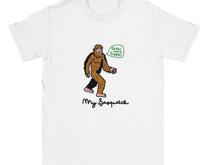 Featured listing image: Sasquatch T-Shirt: Grow More Trees! Eco-Friendly Nature Tee