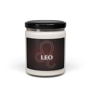 Leo Zodiac Candle – Luxury Astrology Soy Candle with Gold Minimalist Design – Astrology Gift for Leo Sign