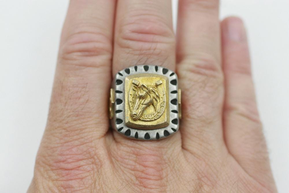 Skull and Bones Mexican Biker Ring - Motorcycle Jewelry - Peso