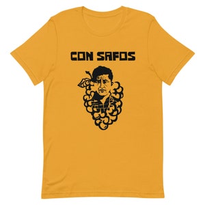 Cesar Chavez Con Safos Camiseta unissex de manga curta com reprodução vintage