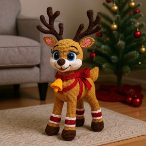 Reindeer Crochet Pattern | Reindeer Toy Tutorial | Christmas Amigurumi Pattern | Holiday Crochet Decoration | PDF Pattern
