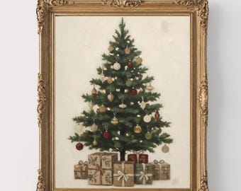 Vintage Christmas Tree Print | Rustic Holiday Wall Art #WA13  (Digital Download)