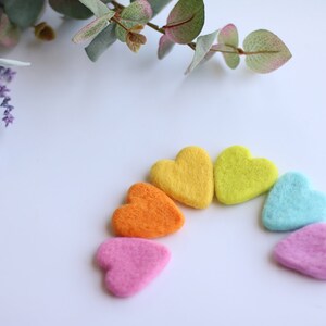 Medium Wollfilz Herzen zum Posieren / Bright Pastel Rainbow