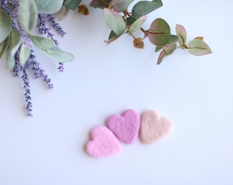 Medium wool felt hearts for posing