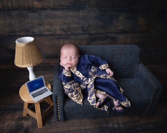 Newborn Photography Prop Robe with Matching Pillow and Slippers